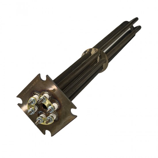 Блок ТЕНів на фланці 75×75 мм 9 кВт 380 В, L=420 мм прямий