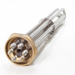 Блок ТЕНів на гайці 2", 9 кВт 220 В, L=420 мм прямий