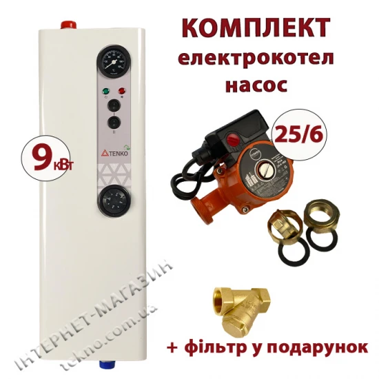 Комплект Tenko Эконом 9 кВт 230 В с насосом