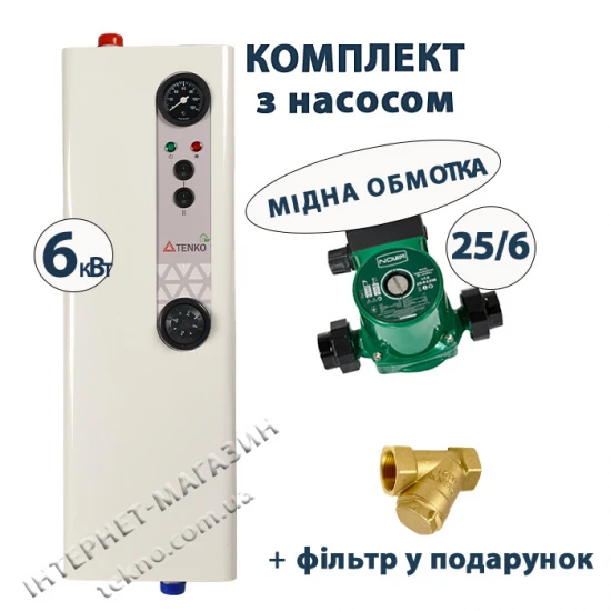 Комплект Tenko Эконом 6 кВт 230/400 В с насосом (медная обмотка)